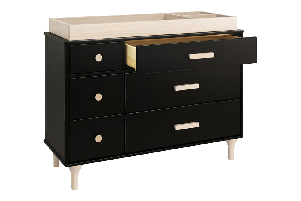 M9016BNX,Lolly 6-Drawer Double Dresser Assembled in Black/Washed natural