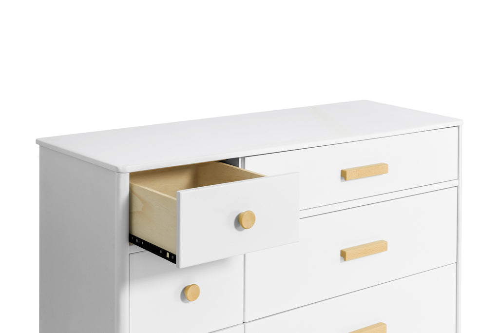 M9016WN,Lolly 6-Drawer Double Dresser Assembled in White/Natural