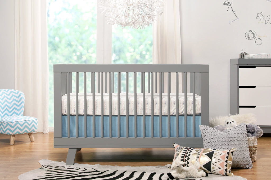 M4201G,Hudson 3-in-1 Convertible Crib with Toddler Bed Conversion Kit in Grey Finish