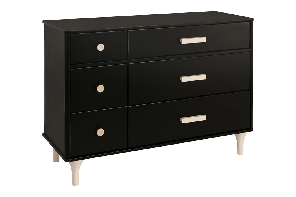 M9016BNX,Lolly 6-Drawer Double Dresser Assembled in Black/Washed natural