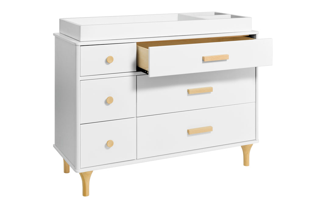 M9016WN,Lolly 6-Drawer Double Dresser Assembled in White/Natural