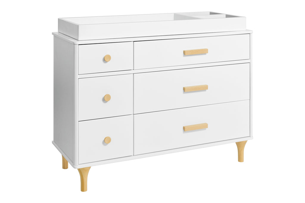 M9016WN,Lolly 6-Drawer Double Dresser Assembled in White/Natural