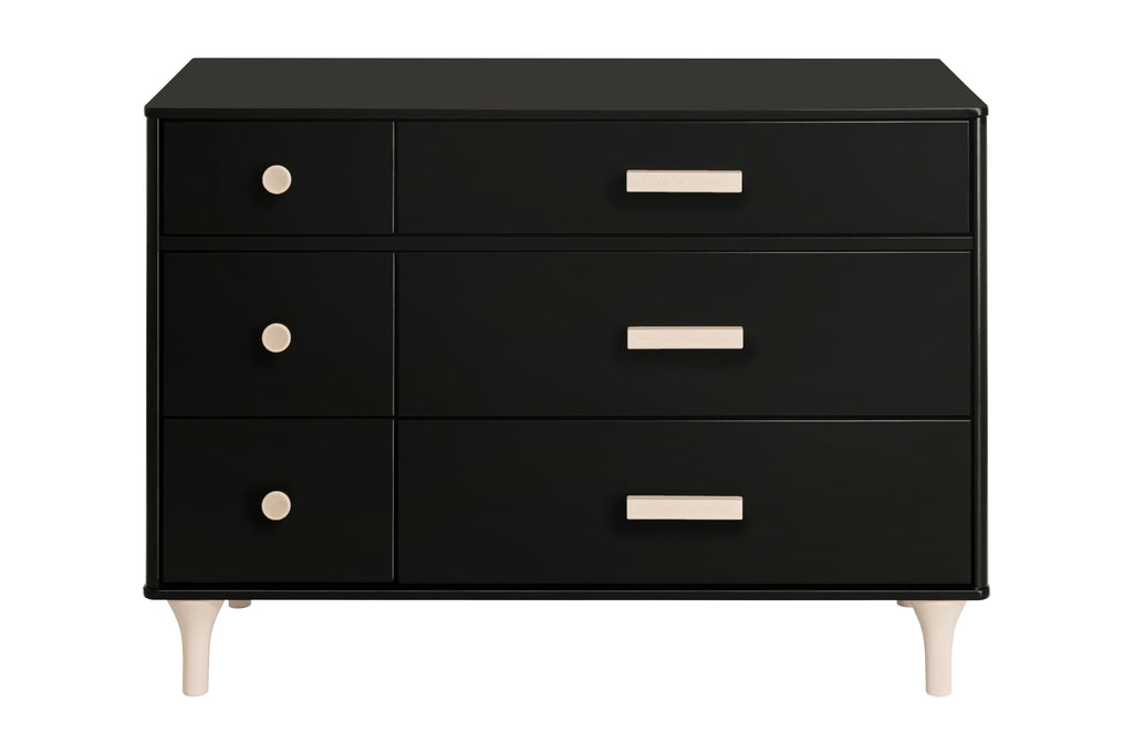 M9016BNX,Lolly 6-Drawer Double Dresser Assembled in Black/Washed natural