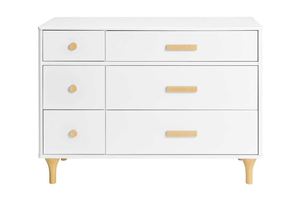 M9016WN,Lolly 6-Drawer Double Dresser Assembled in White/Natural