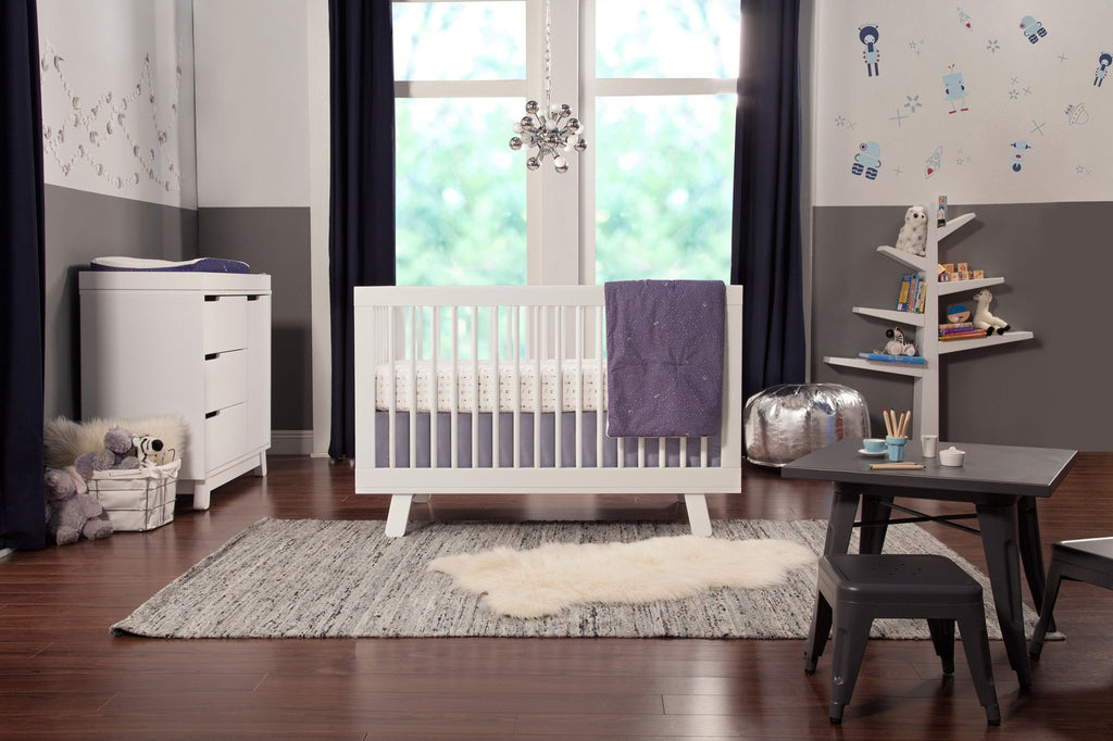 M4201W,Hudson 3-in-1 Convertible Crib with Toddler Bed Conversion Kit in White Finish