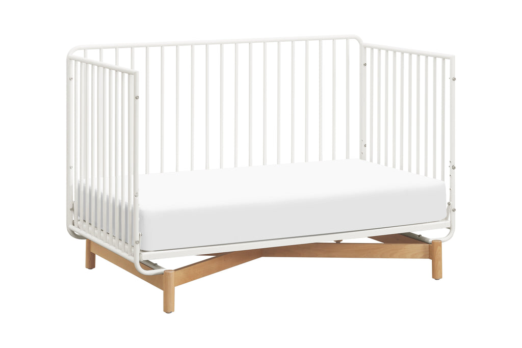 M15101RWB,Bixby Metal Crib with Toddler Bed Conversion Kit in Warm White/Natural Beech