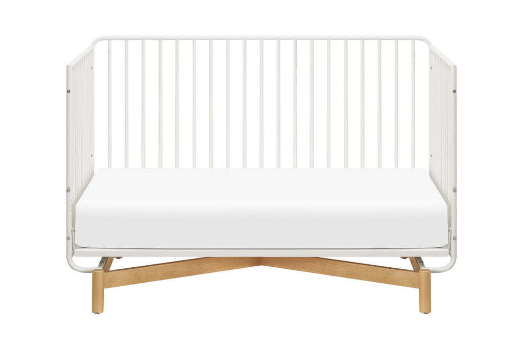 M15101RWB,Bixby Metal Crib with Toddler Bed Conversion Kit in Warm White/Natural Beech