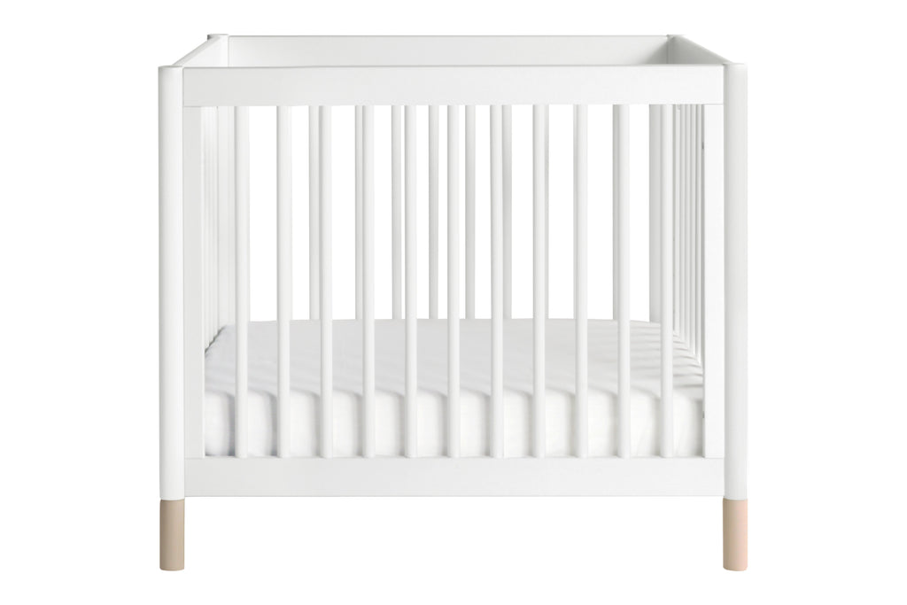 M12998WNX,Gelato 2-in 1 Mini Crib and Twin bed White Finish with Washed Natural Feet
