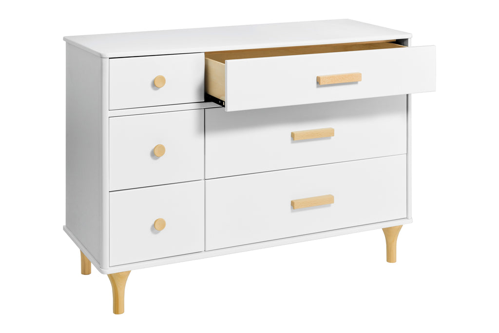 M9016WN,Lolly 6-Drawer Double Dresser Assembled in White/Natural