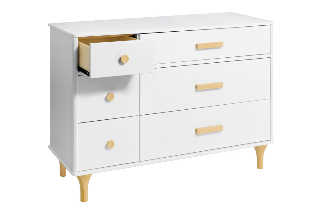 M9016WN,Lolly 6-Drawer Double Dresser Assembled in White/Natural
