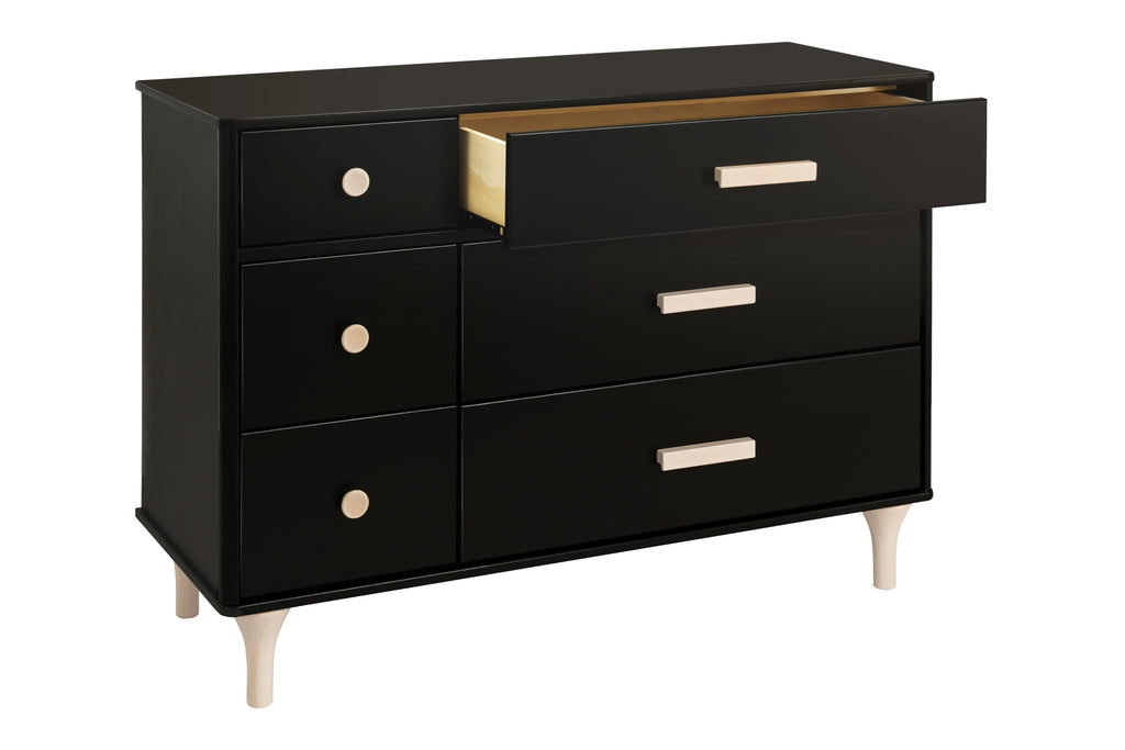 M9016BNX,Lolly 6-Drawer Double Dresser Assembled in Black/Washed natural