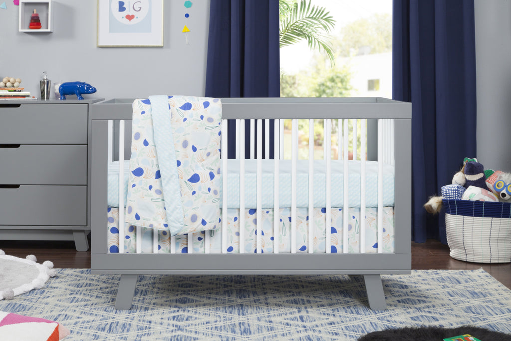 M4201GW,Hudson 3-in-1 Convertible Crib with Toddler Bed Conversion Kit in Grey/White