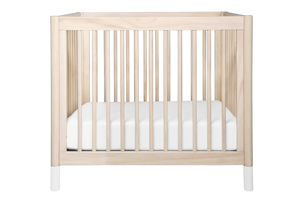 M12998NXW,Gelato 2-in 1 Mini Crib and Twin bed Washed Natural Finish with White Feet