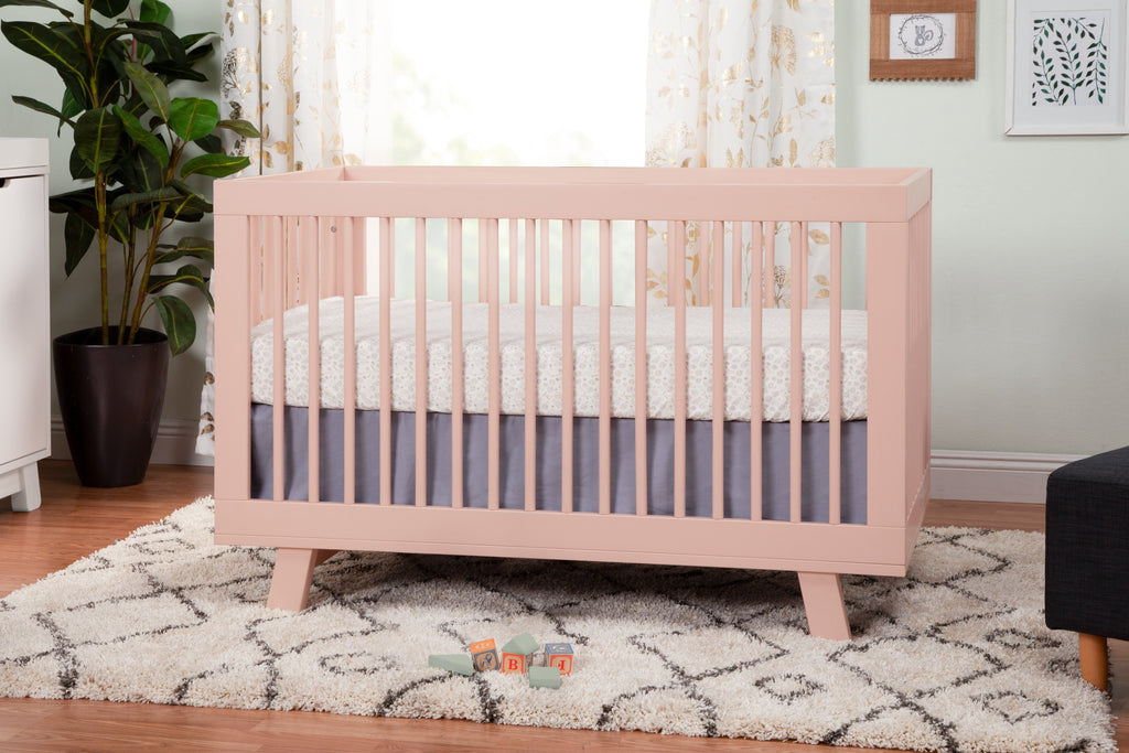 M4201BP,Hudson 3-in-1 Convertible Crib with Toddler Bed Conversion Kit in Blush Pink
