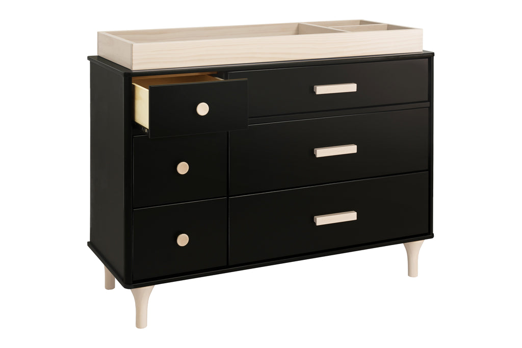 M9016BNX,Lolly 6-Drawer Double Dresser Assembled in Black/Washed natural