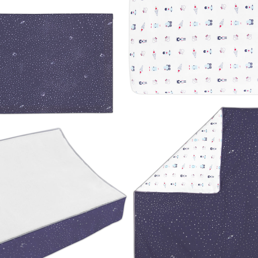 T8057,Galaxy Oval Fitted Crib Sheet