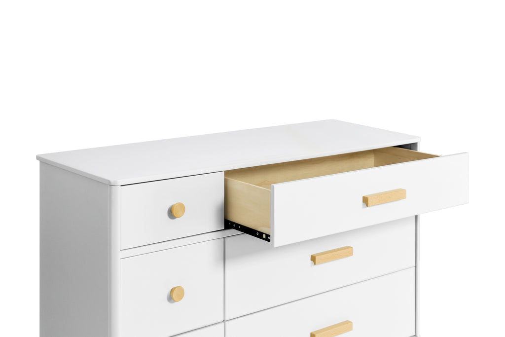 M9016WN,Lolly 6-Drawer Double Dresser Assembled in White/Natural