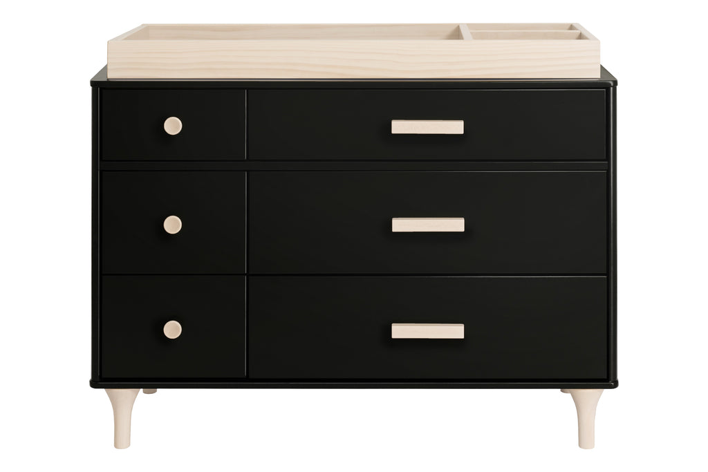 M9016BNX,Lolly 6-Drawer Double Dresser Assembled in Black/Washed natural