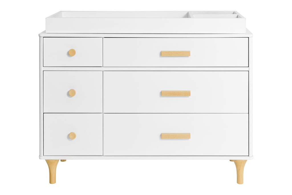 M9016WN,Lolly 6-Drawer Double Dresser Assembled in White/Natural
