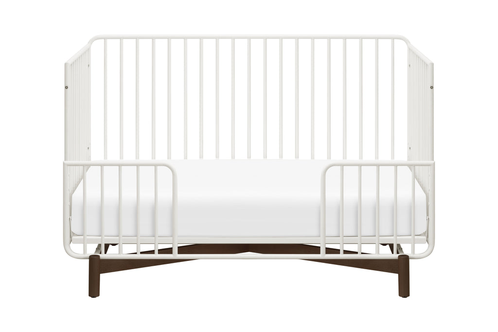 M15101RWL,Bixby Metal Crib with Toddler Bed Conversion Kit in Warm White/Walnut Stain