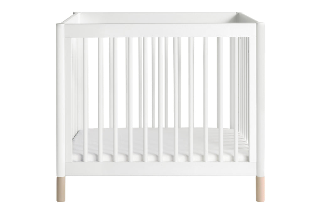 M12998WNX,Gelato 2-in 1 Mini Crib and Twin bed White Finish with Washed Natural Feet