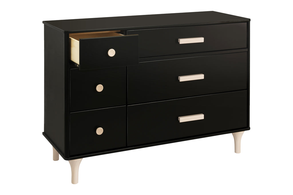 M9016BNX,Lolly 6-Drawer Double Dresser Assembled in Black/Washed natural