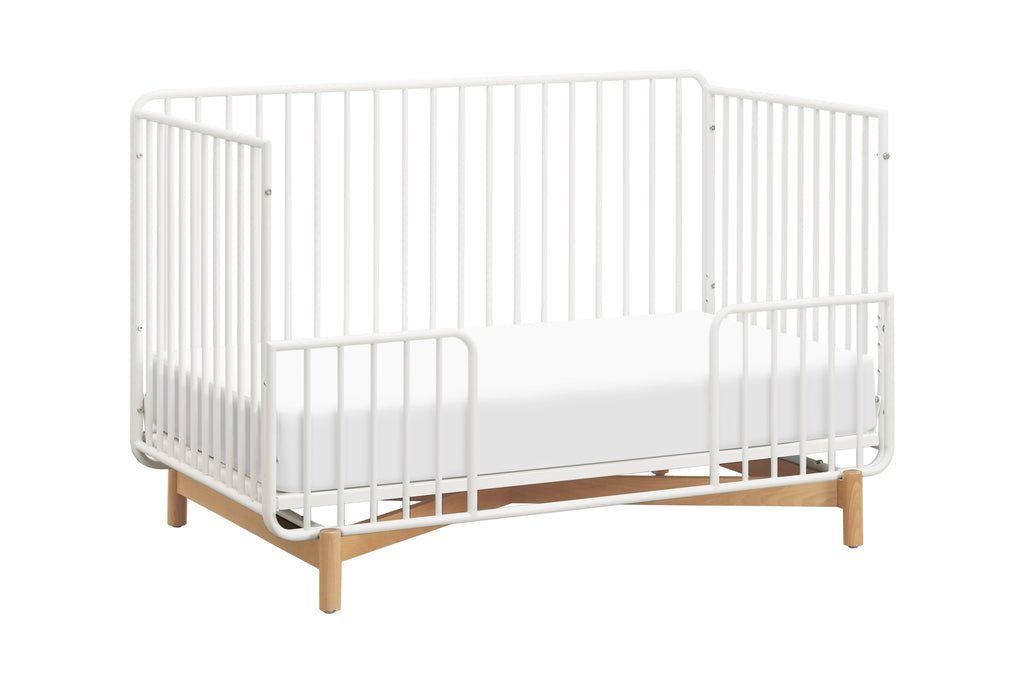 M15101RWB,Bixby Metal Crib with Toddler Bed Conversion Kit in Warm White/Natural Beech