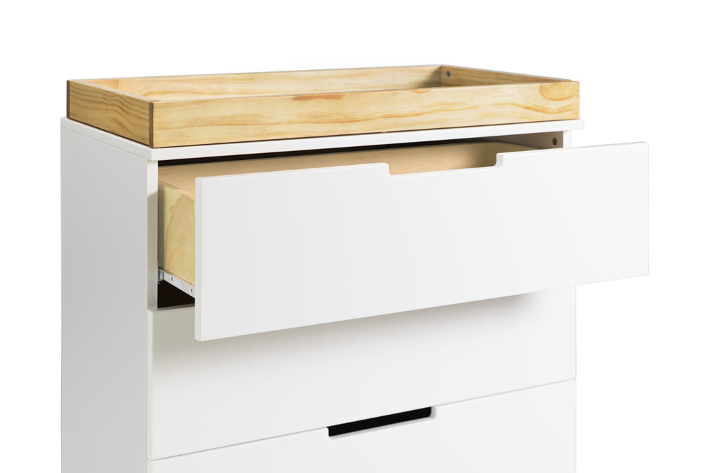 M6723WN,Modo 3-Drawer Changer Dresser  KD With Removable Changing Tray in White and Natural