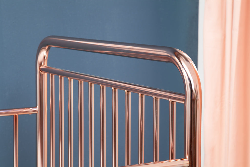 M15201PCRO,Jubilee 3-in-1 Convertible Metal Crib in Pink Chrome