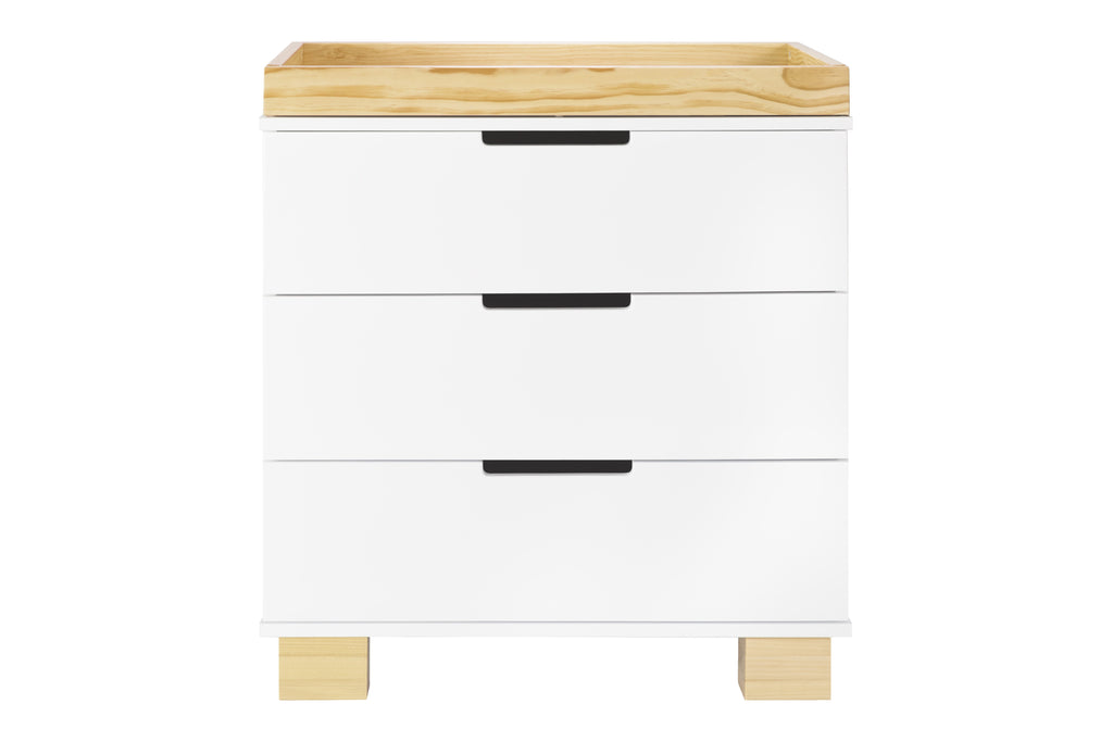 M6723WN,Modo 3-Drawer Changer Dresser  KD With Removable Changing Tray in White and Natural