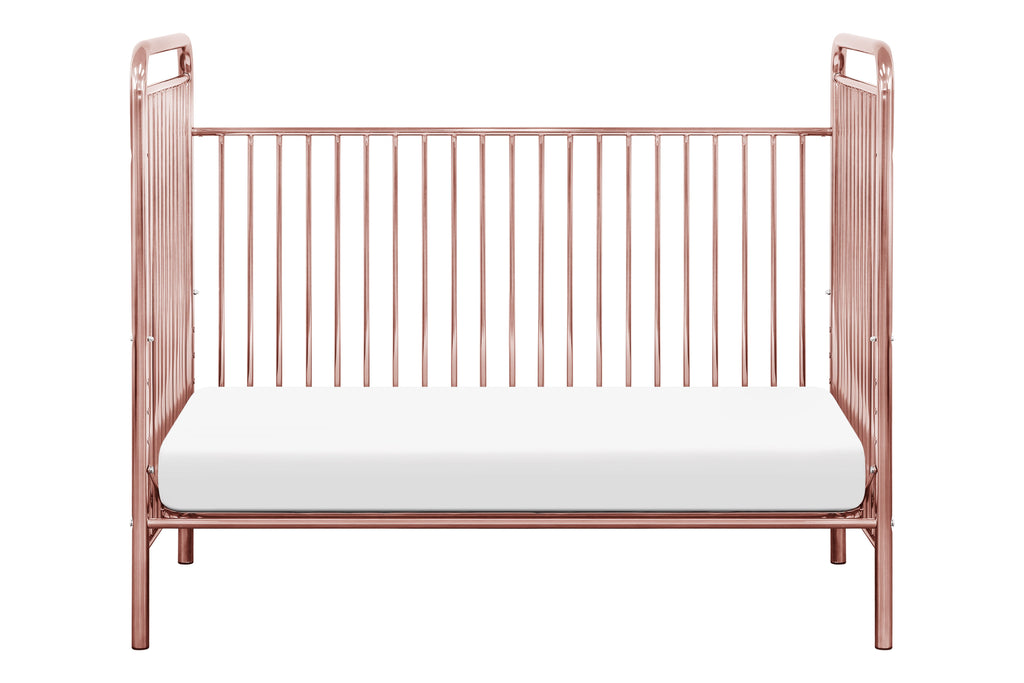 M15201PCRO,Jubilee 3-in-1 Convertible Metal Crib in Pink Chrome