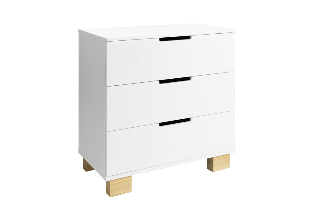 M6723WN,Modo 3-Drawer Changer Dresser  KD With Removable Changing Tray in White and Natural