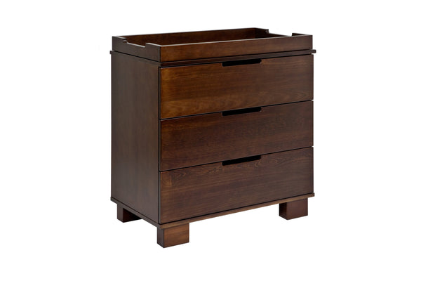 Modo 3-Drawer Changer Dresser  KD w/Removable Changing Tray in Espresso and White Espresso