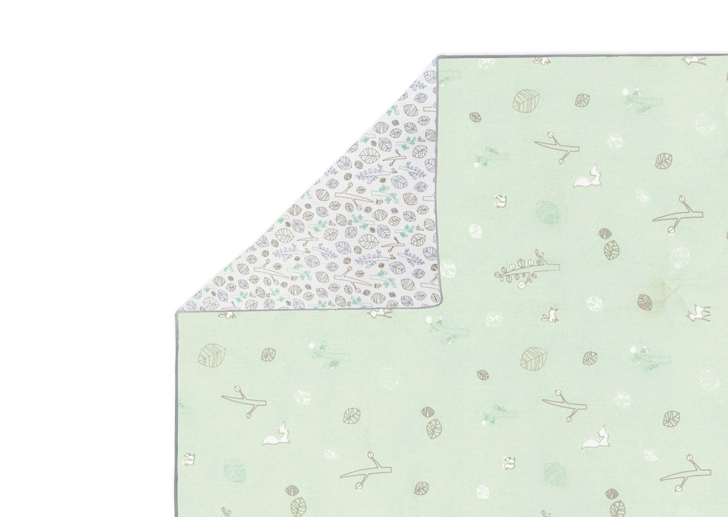 T8270,Tranquil Woods 5-Piece Set Sheet  Skirt  Play Blanket  Pad Cover & Wall Decal