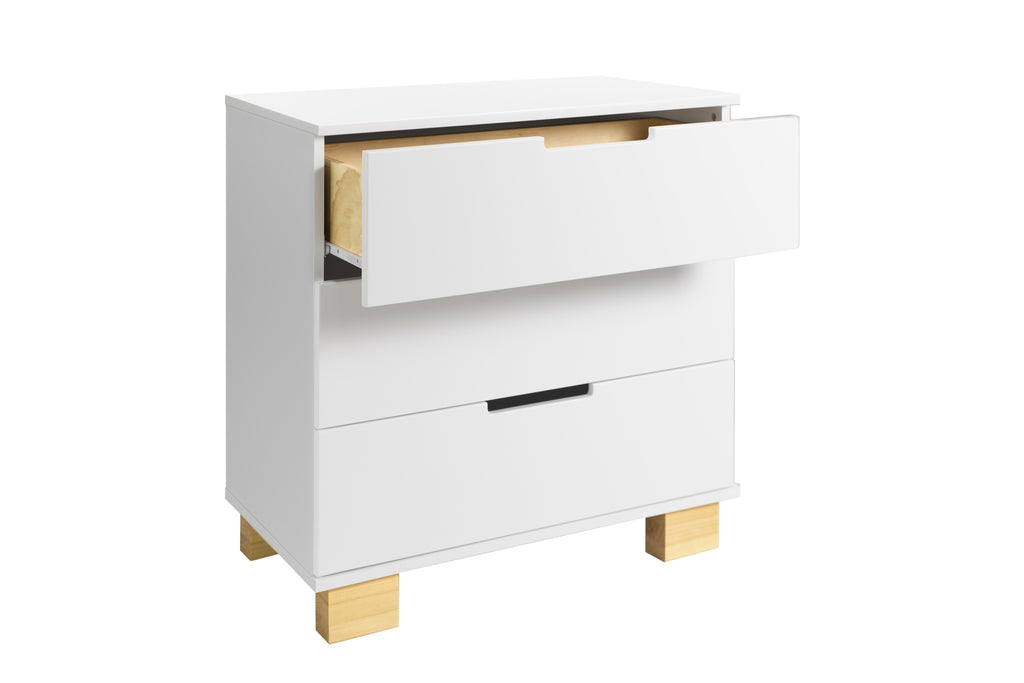 M6723WN,Modo 3-Drawer Changer Dresser  KD With Removable Changing Tray in White and Natural